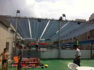 2014年4月常州市橫林小學游泳館 游泳池，遮陽蓬